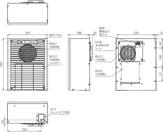 ขนาดภายนอกของ ENC-ER500L-MT
