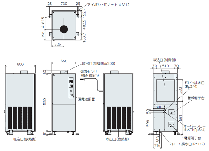 PAU-AZ7000SE外部尺寸图