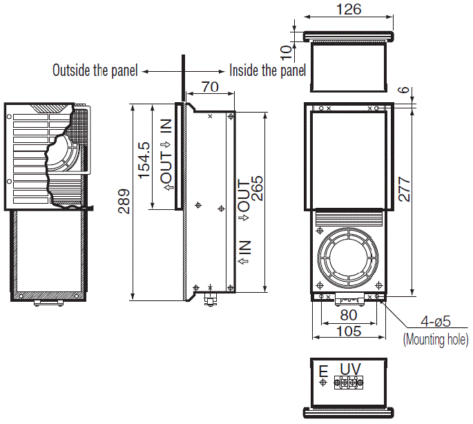 ENH-105L(R)-100 External dimensions