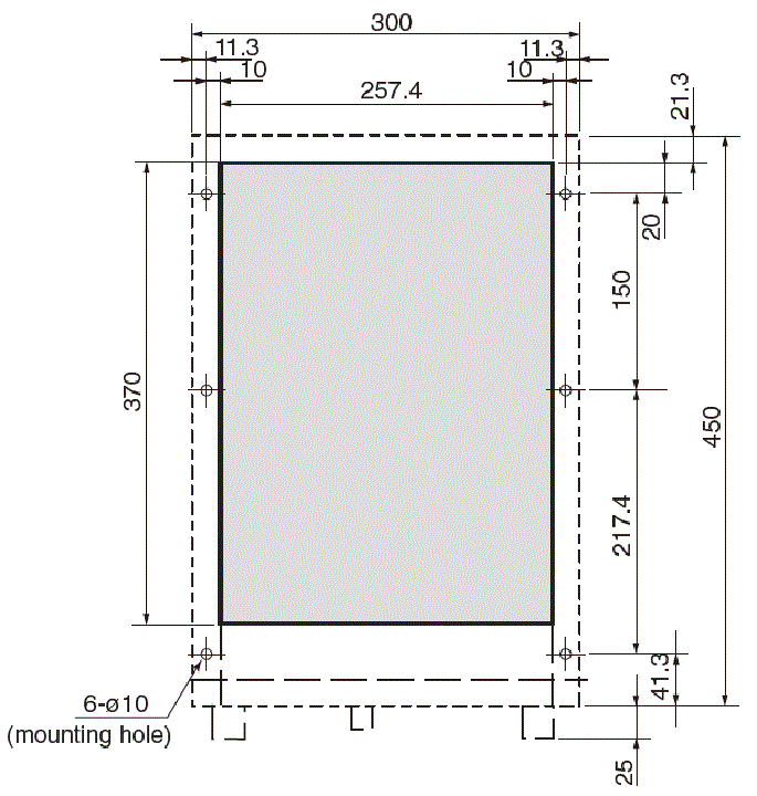 ENC-G451S Diagram of Panel Cutout