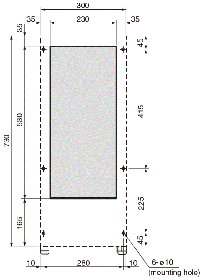 ENC-G1110L Diagram of Panel Cutout