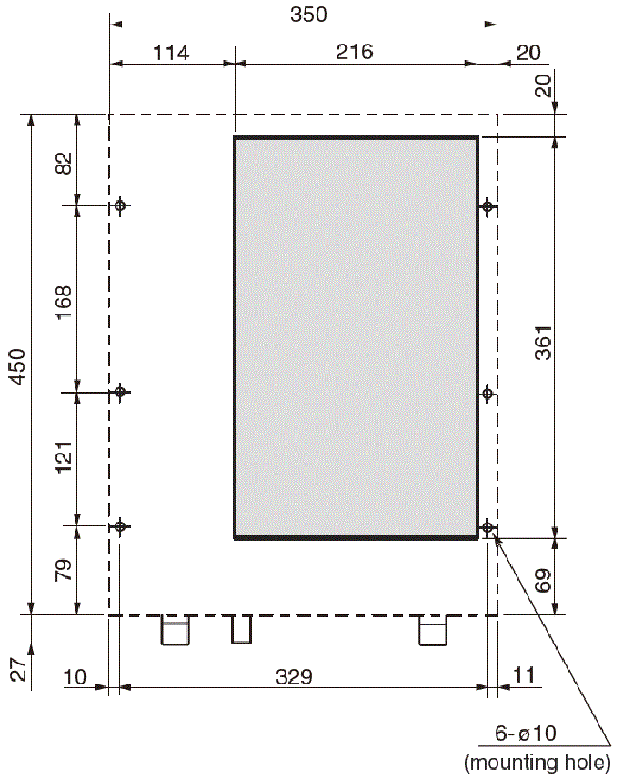 ENC-G610L Diagram of Panel Cutout