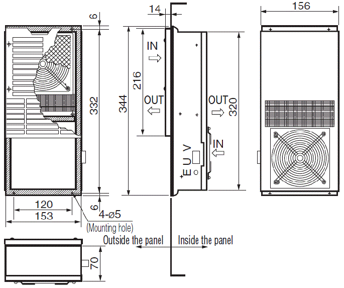 ENH-110L(R)-200 External dimensions