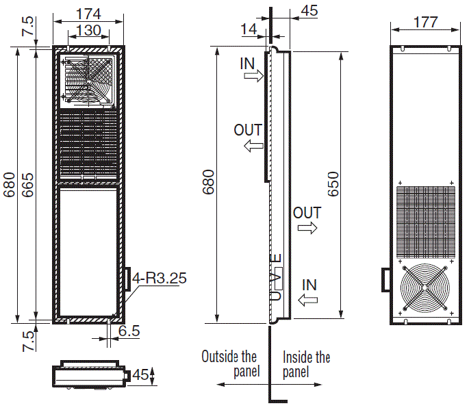ENH-115S(R)-100 External dimensions