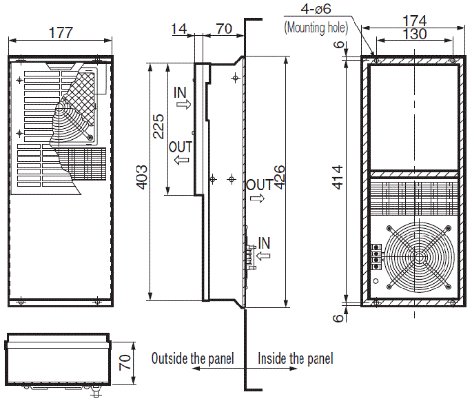 ENH-115L(R)-100 External dimensions