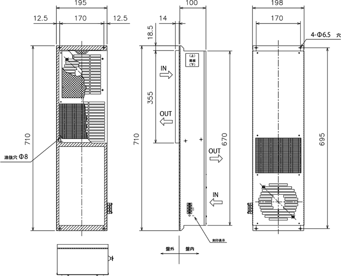 ENH-130L(R)-100 External dimensions
