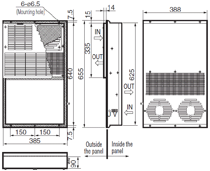 ENH-165L(R)-100 External dimensions