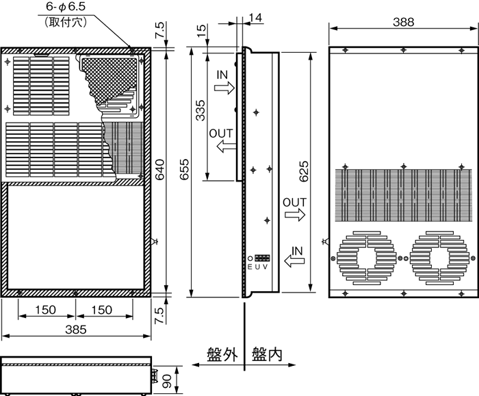 ENH-165L(R)-200 External dimensions