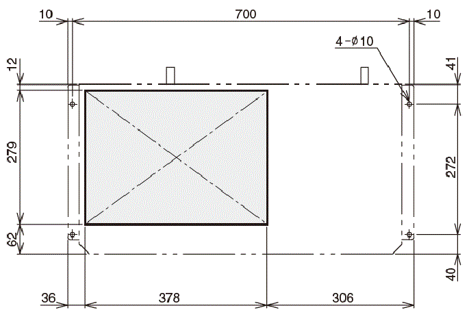 ENC-G820EXE Diagram of Panel Cutout