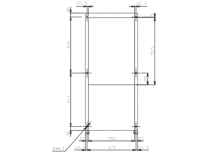 ENC-G1310LE Diagram of Panel Cutout
