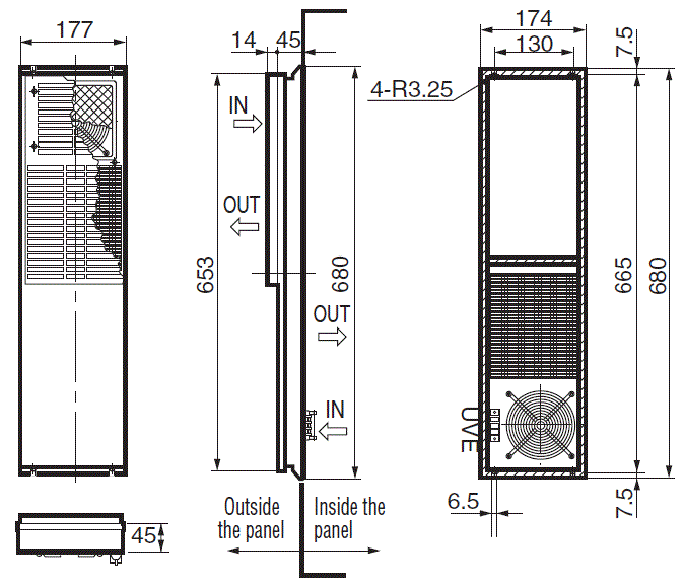 ENH-115L(R)-O-200 External dimensions