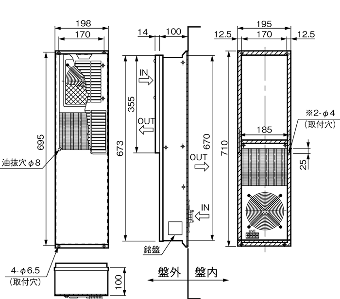 ENH-130L(R)-O-200 External dimensions