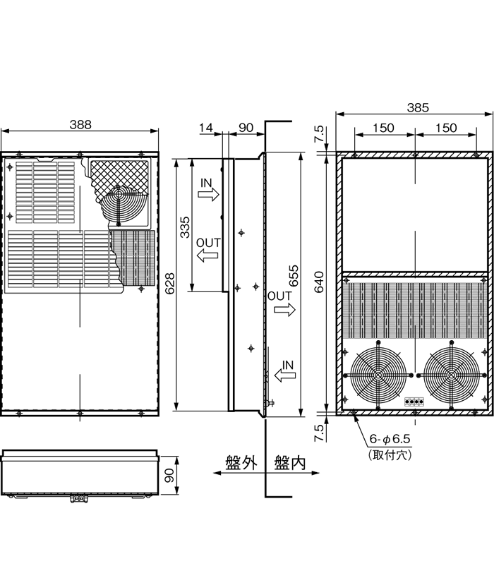 ENH-165L(R)-O-100 External dimensions