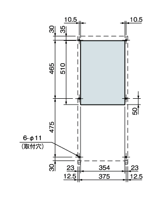 ENC-G1651L Diagram of Panel Cutout