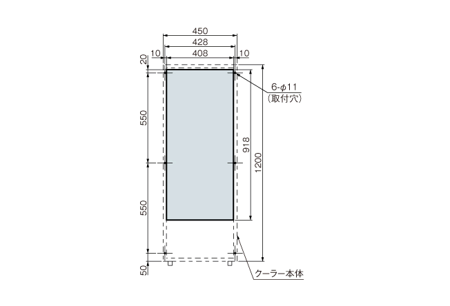 ENC-G2240L Diagram of Panel Cutout