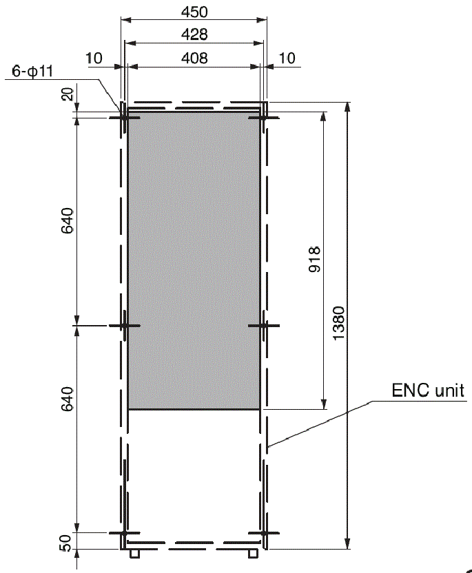 ENC-G2940L Diagram of Panel Cutout