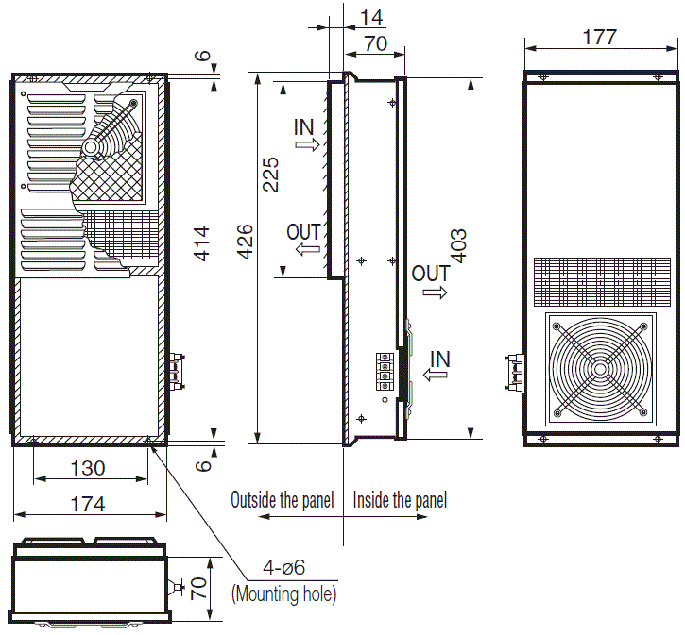 ENH-117L-230 External dimensions