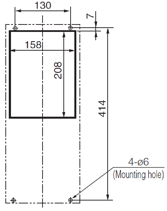 ENH-117L-230 Diagram of Panel Cutout