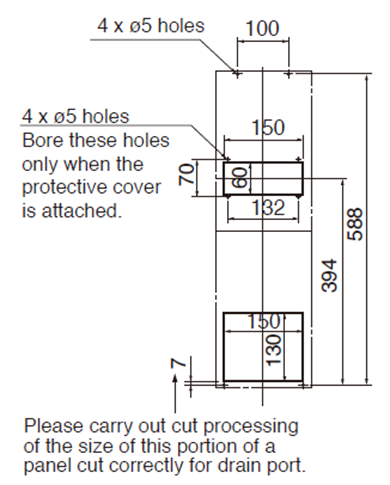ENH-P110L-200CE-N Diagram of Panel Cutout