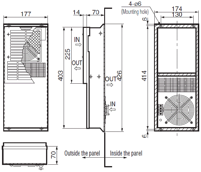ENH-115L(R)-220 External dimensions