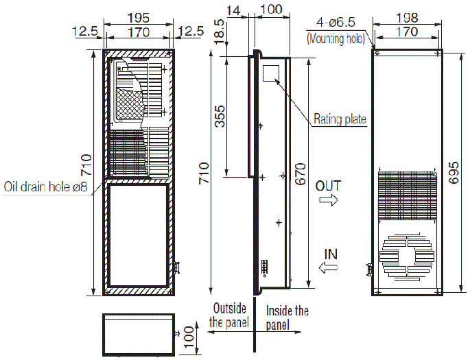 ENH-130L(R)-220 External dimensions