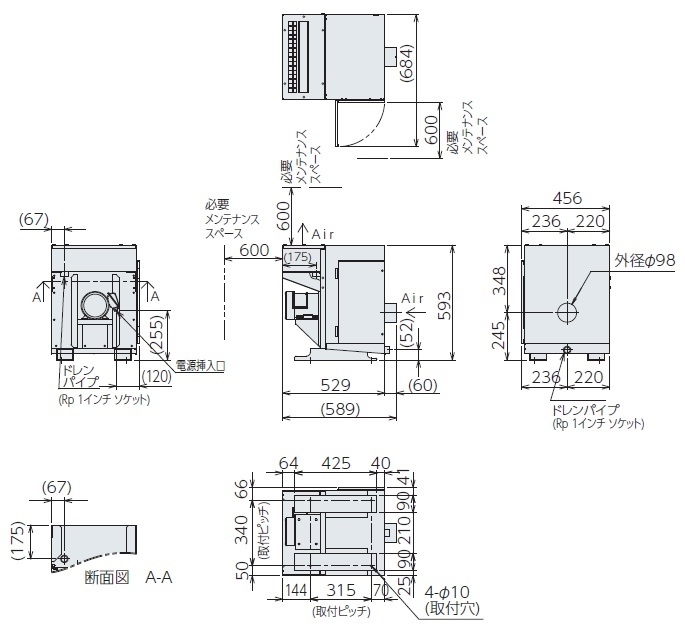 GME-R400 External dimensions
