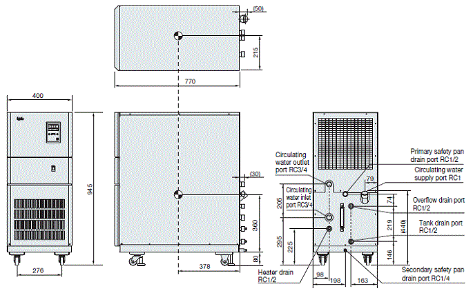 PCU-1610R External dimensions