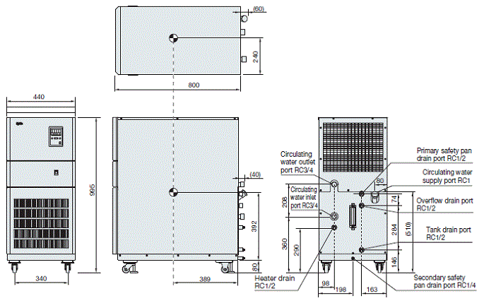 PCU-3310R External dimensions