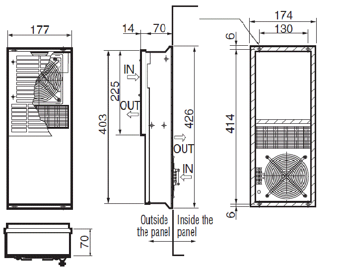 ENH-115S(R)-O-200 External dimensions