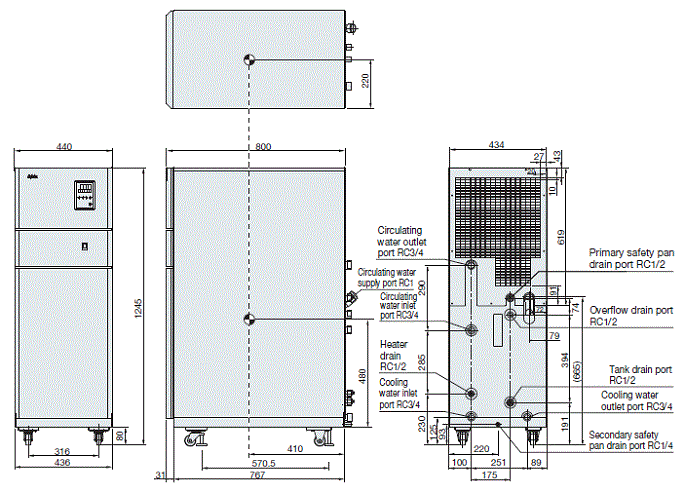 PCU-W6630R External dimensions