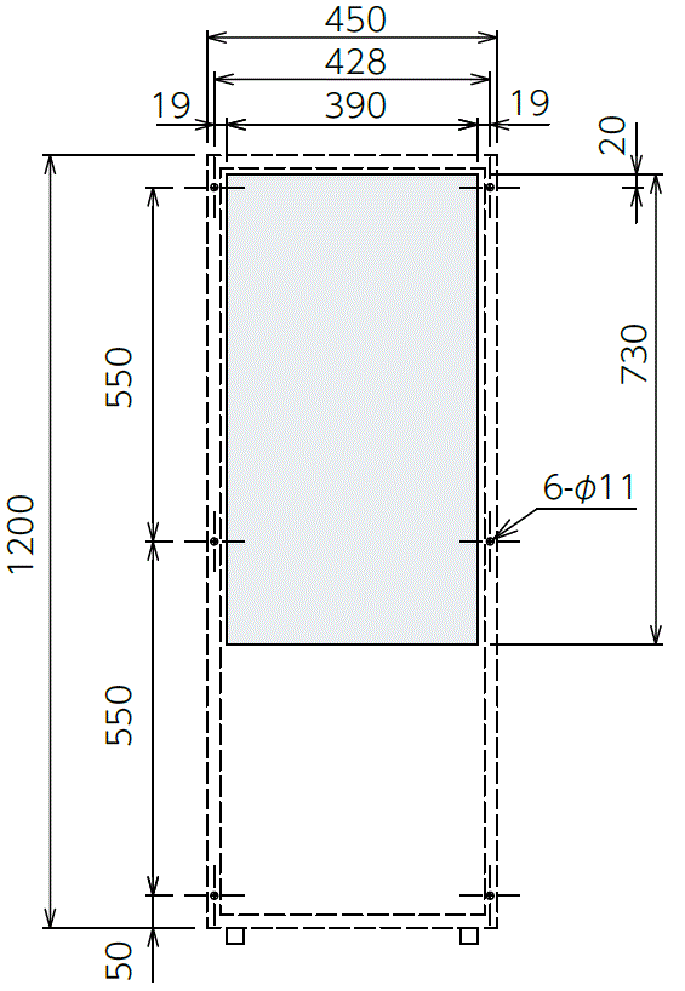 ENC-GR2000L-eco Diagram of Panel Cutout