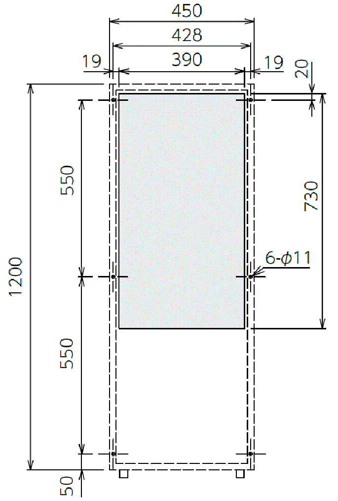 ENC-GR2500L-eco Diagram of Panel Cutout