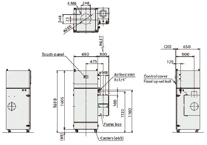 GDE-A1500 External dimensions