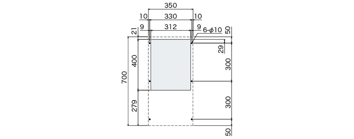 ENC-GR500L-SUS Diagram of Panel Cutout