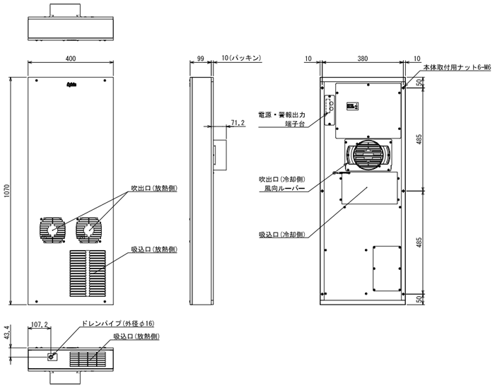 ENC-GR1000L-SUS External dimensions