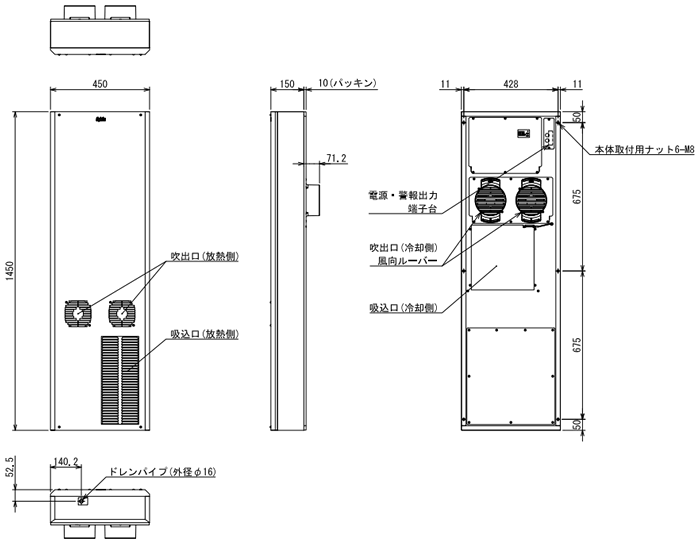 ENC-GR2500L-SUS External dimensions