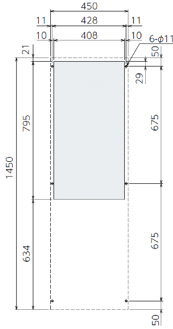 ENC-GR2500L-SUS Diagram of Panel Cutout