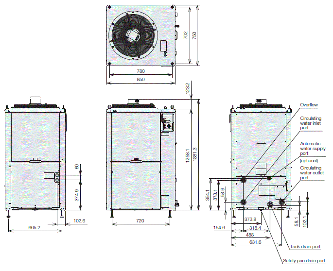 PCU-SL10000 External dimensions