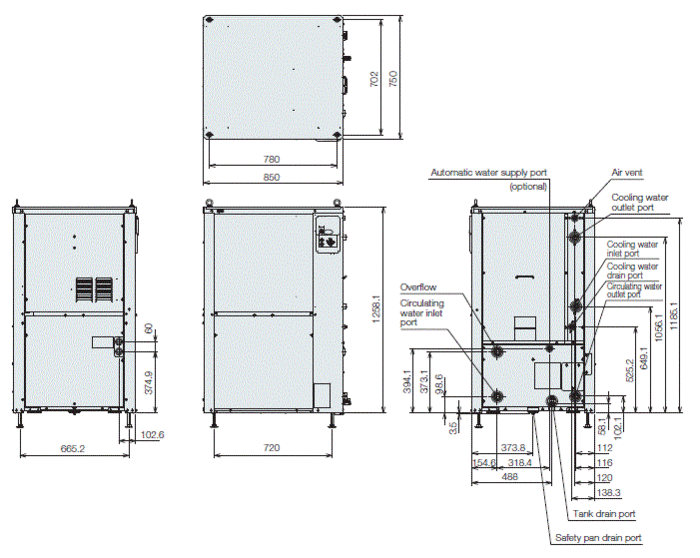 PCU-SL12000W External dimensions