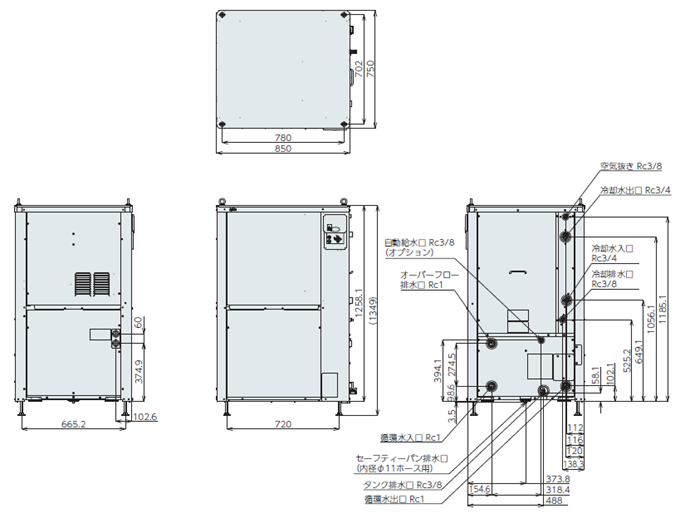 PCU-SL15000W ขนาด