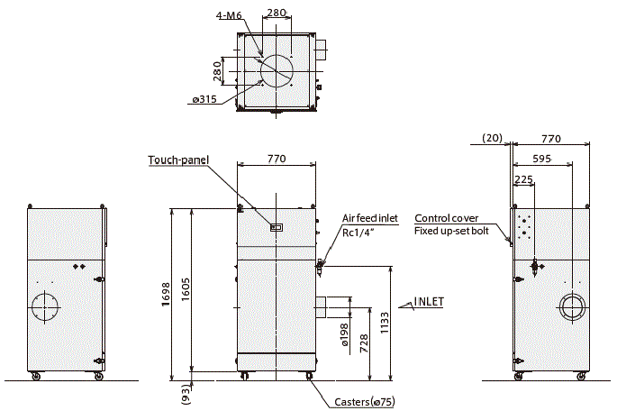 GDE-A2200 External dimensions