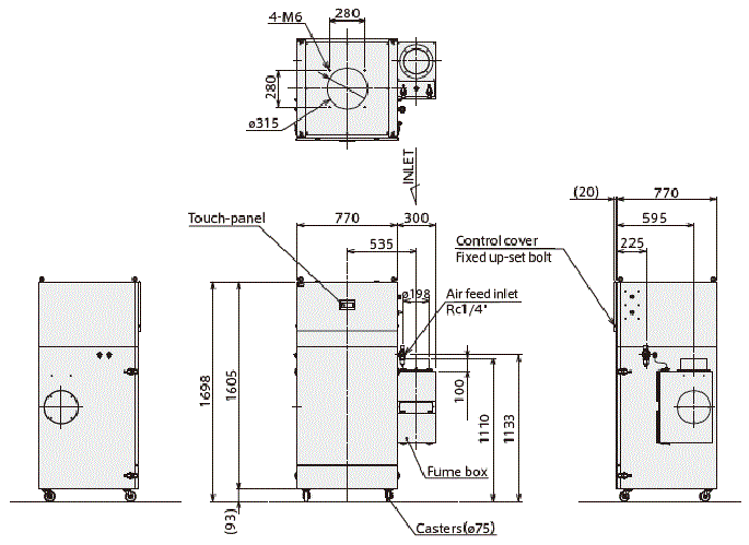 GDE-A2200 External dimensions