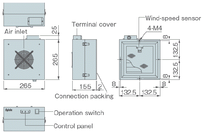 PAU-01FFU External dimensions