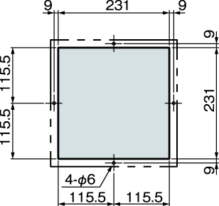 PAU-01FFU Panel cut dimensions