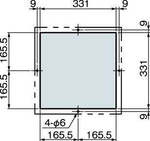 PAU-03FFU Panel cut dimensions
