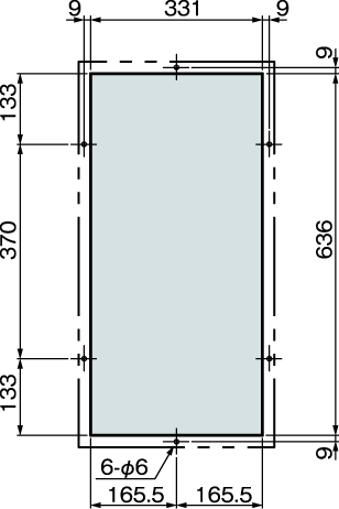 PAU-05FFU Panel cut dimensions
