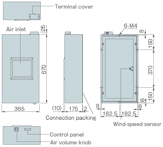 PAU-05FFU-DM External dimensions