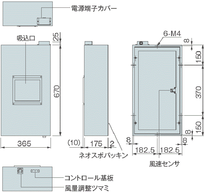 PAU-05FFU-DM External dimensions