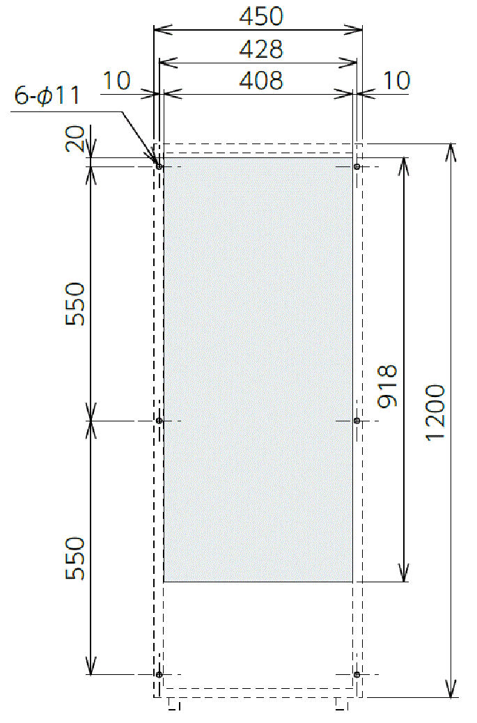 ENC-GR2500LDF-eco Diagram of Panel Cutout