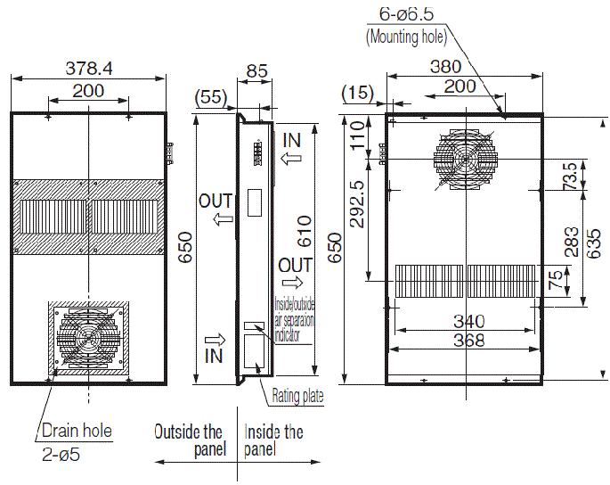 ENH-P140L-200CE-N External dimensions